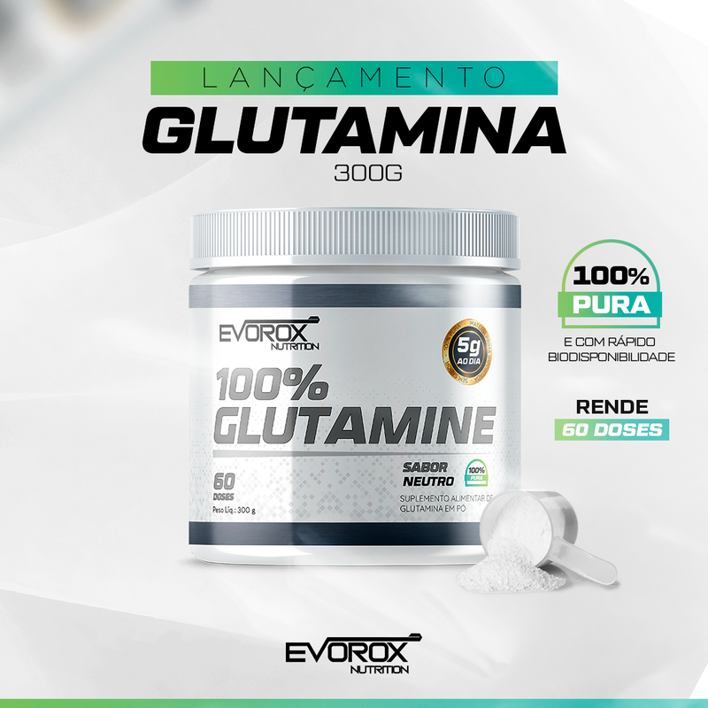 Glutamina 100% 300g 60 Doses Evorox Nutrition