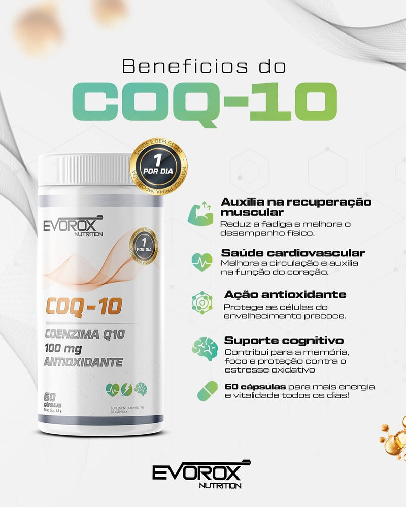 COQ-10 Coenzima Q10 100mg Evorox Nutrition