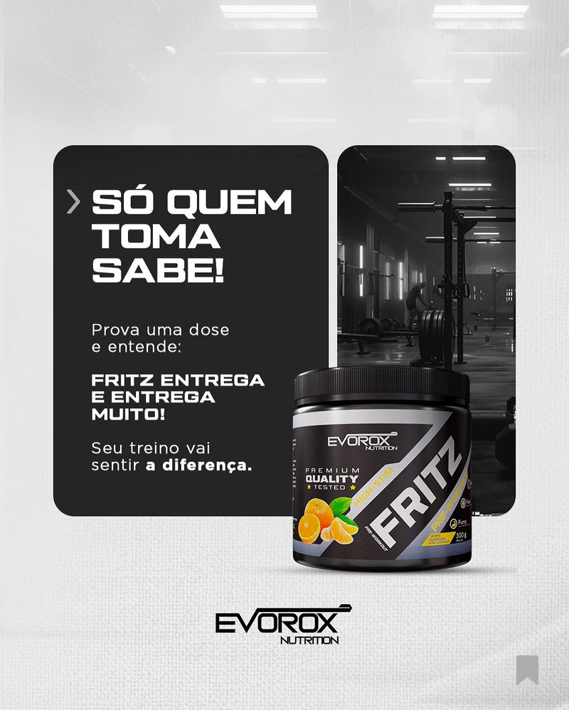 Pré-Treino Fritz Tangerina 300g Evorox Nutrition